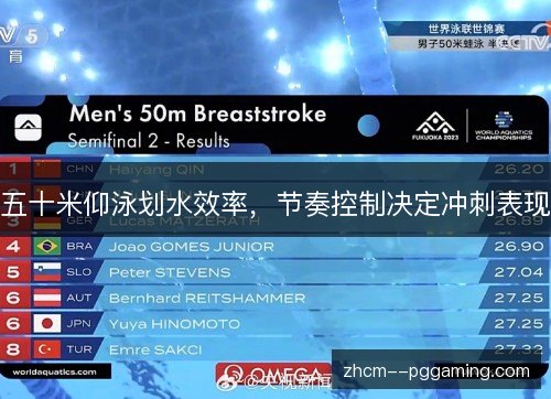 五十米仰泳划水效率，节奏控制决定冲刺表现